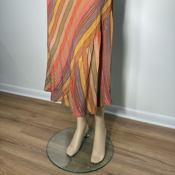 Conditions Apply Stripe Multicolor Halter Midi Dress Women’s Size Large Petite - Picture 7 of 12